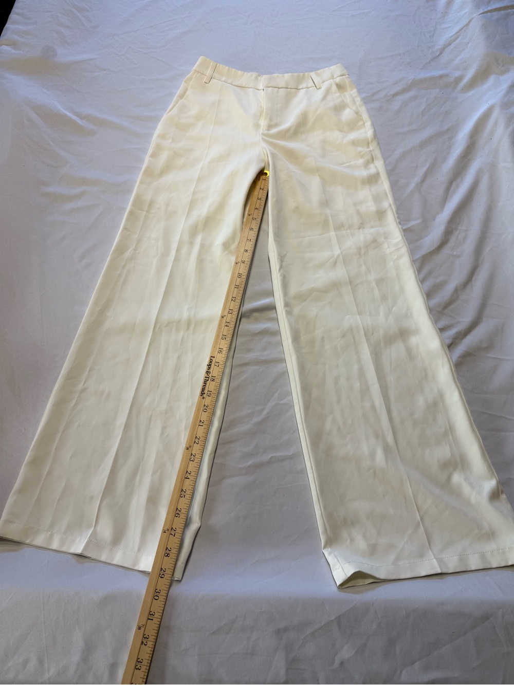 Womenโs Cream Wide-Leg Trousers โ Sleek Tailored Style